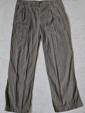James Perse Green Linen Cotton Blend Straight Leg Pull-On Pants "4" or XL Casual
